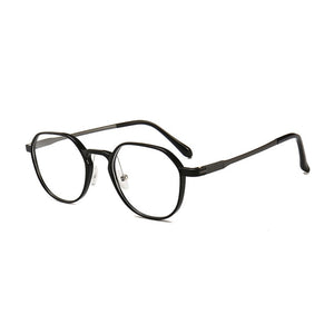 HOTOCHKI Unisex Plastic Steel Polygonal Eyeglasses frames Flat Glasses Lightweight Frame Women Men