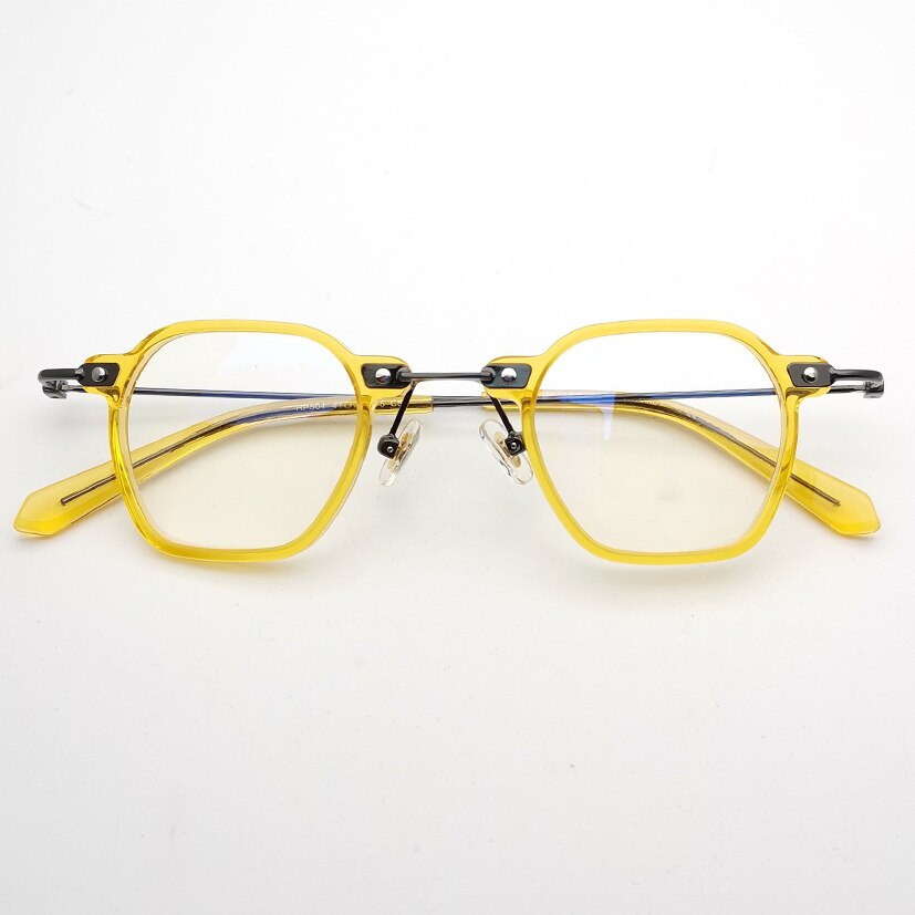 HP 504 Yellow Acetate Reading Glasses 2023 Optical Frames Women Woman Spectacle Eyewear Man Male Myopia Prescription Lens