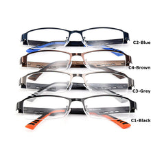 Carica l&#39;immagine nel visualizzatore di Gallery, Gmei Optical Men Titanium Alloy Eyeglasses Frame for Men Eyewear Flexible Temples Legs IP Electroplating Alloy Spectacles Y2387
