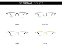 Load image into Gallery viewer, Gmei Optical Ultralight 100% Pure Titanium Half Rim Glasses Frame For Business Men Myopia Reading Prescription Spectacles LR8961