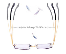 Carica l&#39;immagine nel visualizzatore di Gallery, Gmei Optical Fashionable Frameless Titanium Alloy Glasses Plain Lenses Diamond Cutting Rimless None Diopters Optical Eyeglasses