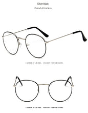 Load image into Gallery viewer, Round Glasses Frame Woman Men Glasses Retro Myopia Optical Frames Metal Clear lens Black Silver Gold Eyeglasses Oculos De Grau