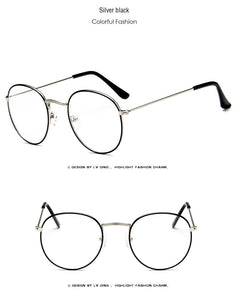 Round Glasses Frame Woman Men Glasses Retro Myopia Optical Frames Metal Clear lens Black Silver Gold Eyeglasses Oculos De Grau