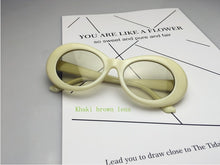 Load image into Gallery viewer, 2022 goggle Kurt Cobain glasses oval sunglasses ladies trendy  hot Vintage retro sunglasses Women's white black eyewear UV