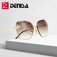 Carica l'immagine nel visualizzatore di Gallery, Moda blu occhiali da sole senza montatura donne 2022 UV400 lusso aviazione signore occhiali da sole occhiali tonalità zonnebril dames