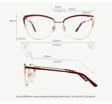 Load image into Gallery viewer, Metal Women Metal Glasses Frame Cat Eye Glasses Women Myopia Optical Clear Eyeglasses Frame Brand Designer Vintage