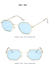Load image into Gallery viewer, 2022 Ladies hexagon sunglasse  metal Women Brand Designer Fashion Rimless  Clear Ocean Lenses Sun Glasses  UV400