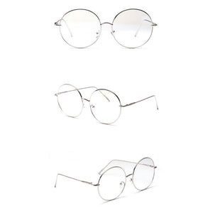 women Metal Sunglass Eyewear Accessories Oversized  Frames Round Frame Clear lens Women\'s Glasses Eyeglasses Femme