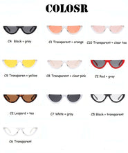 Load image into Gallery viewer, Cool Half Frame Sunglasses Cat Eye 2022 Women Fashion Brand Designer Eyewear Candy Colors Lens Sun Glasses  UV400