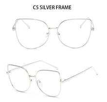 Load image into Gallery viewer, Metal cat eye Glasses transparent Gold Frame Glasses Optics Eyeglasses Clear Lens Women Men Fake Glasses Female UV400