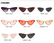 Load image into Gallery viewer, Black Cateye Sun Glasses For Women  2022 Vintage Triangle Cat eye Sunglasses Designer Shades  Glasses UV400