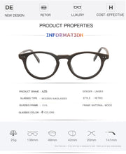 Load image into Gallery viewer, Vintage Clear Glasses Cat Eye Wooden Glasses Frame Men Women Transparent Lens Glasses Wood Optical Eyewear frames