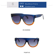 Load image into Gallery viewer, Flat Top Oversized Women Sunglasses Retro Shield Shape Luxy Brand Design Big Frame Rivet Shades Sunglasses Women UV400 Eyewear