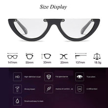 Load image into Gallery viewer, Unique Half Frame Women Cat Eye Sunglasses Brand Designer Fashion Ladies Pink Tint/Clear Lens Shades  Hot