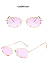 Carica l'immagine nel visualizzatore di Gallery, Small Pink Hexagon Sunglasses for Women Luxury Brand Designer Eyewear Shades Ladies Alloy Mirror Sun Glasses Female UV400
