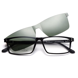 Gmei Optical Men Square Ultralight Ultem Glasses Frame Polarized Clip on Sunglasses Women Optical Eyewear S2026