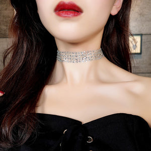 Fashion Shiny Crystal Necklace Zircon Pendant Transparent Fishing Line Invisible Ladies Necklace Jewelry Clavicle Chain Chocker