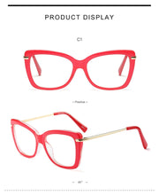 Carica l&#39;immagine nel visualizzatore di Gallery, Women Metal Legs Designer Optical Eyeglasses Prescription Acetate Rim Spectacles for Women Eyewear Glasses Frame Fashion Styles