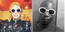 Load image into Gallery viewer, 2022 goggle Kurt Cobain glasses oval sunglasses ladies trendy  hot Vintage retro sunglasses Women's white black eyewear UV
