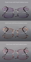 Load image into Gallery viewer, Chashma Brand Eyeglasses Diamond Trimmed Rimless Glasses Titanium Fashionable Lady Eyeglasses Spectacle Frames Women