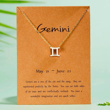 Load image into Gallery viewer, 12 Constellation Pendant Gold Necklace Jewelry Choker Necklace Zodiac Sign Charm Necklace Birthday Gift Wish Card for Women Girl