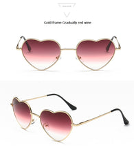 Load image into Gallery viewer, Ladies Heart Shaped Sunglasses metal Women Brand Designer Fashion Rimless LOVE Clear Ocean Lenses Sun Glasses Oculos UV400