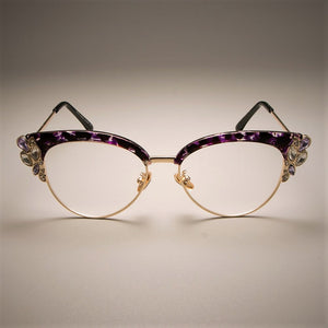 GORGEOUS Ladies Cat Eye Shiny Rhinestones Glasses Frames For Women Eyewear Optical EyeGlasses