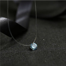 Carica l&#39;immagine nel visualizzatore di Gallery, Fashion Shiny Crystal Necklace Zircon Pendant Transparent Fishing Line Invisible Ladies Necklace Jewelry Clavicle Chain Chocker