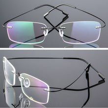 Carica l&#39;immagine nel visualizzatore di Gallery, Seemfly Titanium Rimless Men Women Glasses Lightweight Spectacle Frameless Clear Lens Eyeglasses Plain Mirror Female Goggle