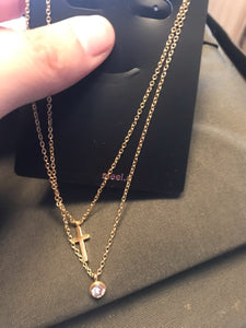 LUXUKISSKIDS CZ Choker Gold Necklace Set Stainless Steel Chain Pendants Necklaces Set For Men Women Girls Cross Pendant Jewelry
