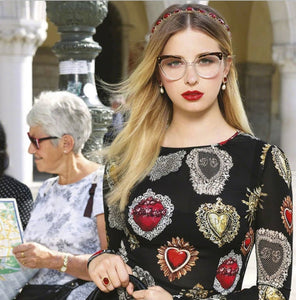 Cat Eye Glasses Frames Plastic titanium Women Trending Rivet Styles Optical Fashion Computer Glasses