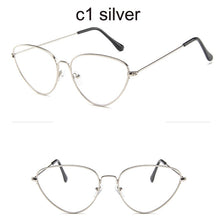 Load image into Gallery viewer, Trendy Clear Lens Cat Eye Glasses Women  Vintage Metal Spectacle Frames Fake Glasses Transparent Optical Eyeglasses Frame