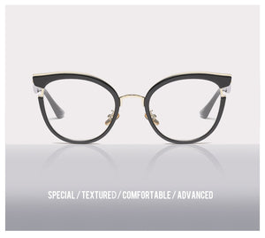 Women Cat Eye Glasses Frames Optical EyeGlasses Fashion Metal Frame Prescription Eyewear Computer Glasses