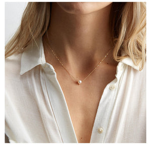stainless steel choker pearl necklaces for women gold layered Chain necklace jewelry