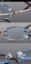 Load image into Gallery viewer, Chashma Brand Eyeglasses Diamond Trimmed Rimless Glasses Titanium Fashionable Lady Eyeglasses Spectacle Frames Women