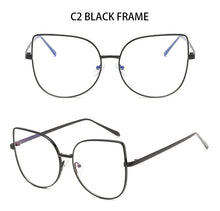 Load image into Gallery viewer, Metal cat eye Glasses transparent Gold Frame Glasses Optics Eyeglasses Clear Lens Women Men Fake Glasses Female UV400