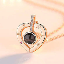 Load image into Gallery viewer, I Love You Necklace 100 Languages Heart Love Necklace Love Memory Projection Pendant Necklace for Women Gifts for Mother&#39;s Day