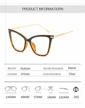 Load image into Gallery viewer, 2022 Cat Eye Glasses Frames Women Myopia   Spectacles Frame Clear Lens Fake Glasses Men Vintage Optical Eyewear