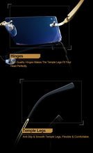 Carica l&#39;immagine nel visualizzatore di Gallery, Gmei Optical Fashionable Frameless Titanium Alloy Glasses Plain Lenses Diamond Cutting Rimless None Diopters Optical Eyeglasses