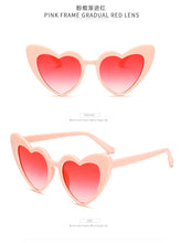 Load image into Gallery viewer, Love Heart Sunglasses Women Big Frame Personality Sunglass Fashion Cute Sexy Retro Cat Eye Vintage SunGlasses Pink Female