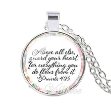 Load image into Gallery viewer, She is clothed with Strength and Dignity Necklace Proverbs 31:25 Bible Verse Christian Quote Necklace Faith Gifts