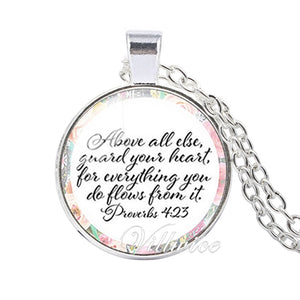 She is clothed with Strength and Dignity Necklace Proverbs 31:25 Bible Verse Christian Quote Necklace Faith Gifts