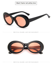 Load image into Gallery viewer, 2022 goggle Kurt Cobain glasses oval sunglasses ladies trendy  hot Vintage retro sunglasses Women's white black eyewear UV