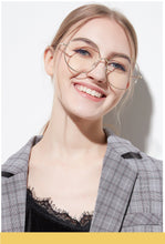 Carica l&#39;immagine nel visualizzatore di Gallery, Montature per occhiali rotondi oversize Donna Uomo Moda Occhiali trasparenti Montature per occhiali da vista in metallo unisex 