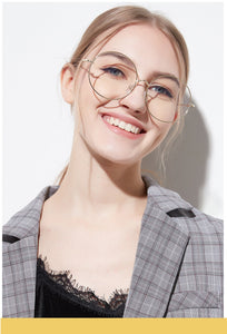 Montature per occhiali rotondi oversize Donna Uomo Moda Occhiali trasparenti Montature per occhiali da vista in metallo unisex 
