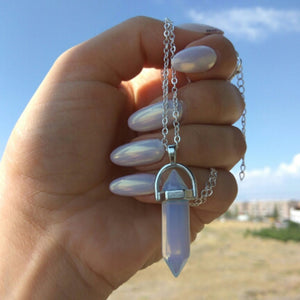 Collana con cristalli di tendenza alla moda Collana con pendente in opale esagonale boemo Collana in cristallo esagonale femminile regalo 2020 NUOVO 