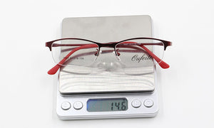 Women Metal Alloy Glasses Frame Ultra-light Frames Half Rim Optical Eyeglass Frame Colorful Eyewear TR Legs