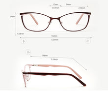 Load image into Gallery viewer, Metal Glasses Frame Women Brand Designer Female Vintage Cat Eye Prescription Eyeglasses Pink Full Myopia Optical Frames Eye