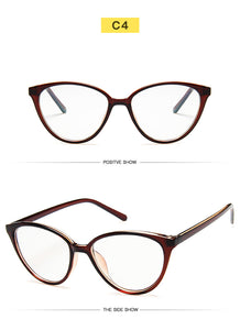 College Style Cat Eye Eyeglasses Frame Eye Glasses Frames For Women Clear Lens Fake/Transparent Glasses Frame