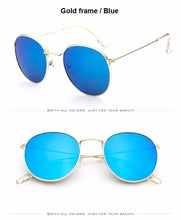 Load image into Gallery viewer, 2022 Retro Round Sunglasses Women Brand Designer Sun Glasses For Women Alloy Mirror Sunglasses Ray Female Oculos De Sol